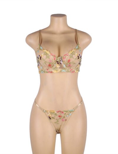Floral Embroidered Lingerie Set - Image 3
