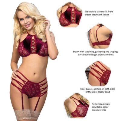 Lace Mesh Lingerie Set - Image 2