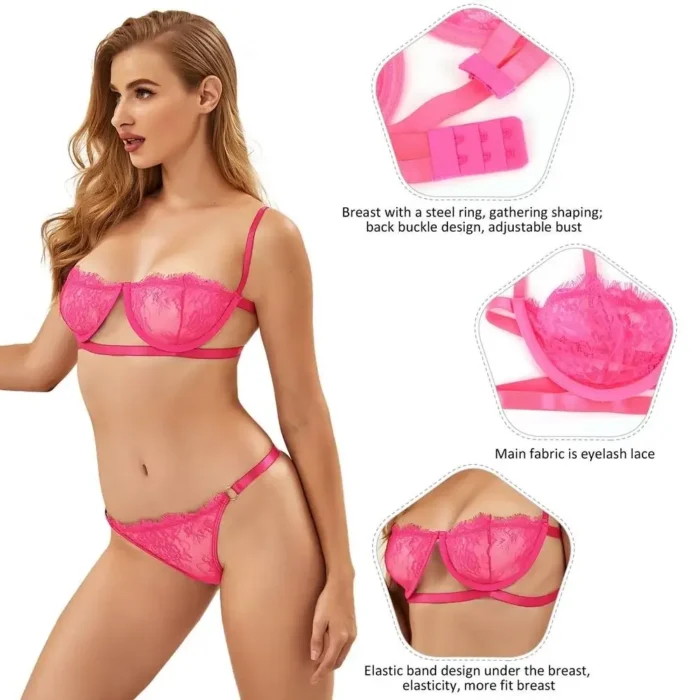 Pink Lace Lingerie Set