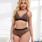 Sexy Leopard Print Mesh Bra