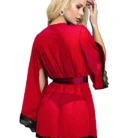 Red Lace Trim Robe