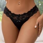High Quality Black Sexy Floral Lace Panty