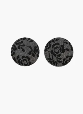 Black Silicone Lace Nipple Covers Material:100%Silicone