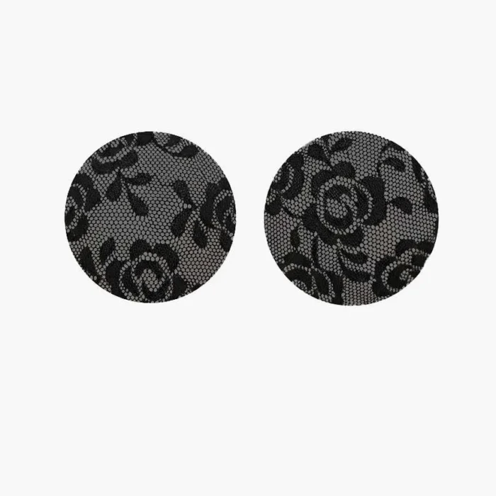 Black Silicone Lace Nipple Covers Material:100%Silicone